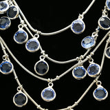 Luxury Faceted Necklace Silver/Blue NWOT