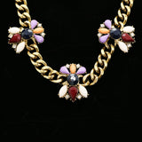 Luxury Faceted Crystal Necklace Gold & Purple NWOT