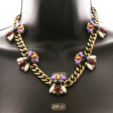 Luxury Faceted Crystal Necklace Gold & Purple NWOT