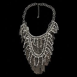 Luxury Crystal Necklace Gunmetal NWOT