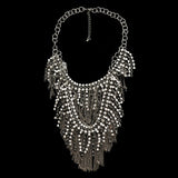 Luxury Crystal Necklace Gunmetal NWOT