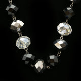 Luxury Faceted Necklace Silver/Black NWOT