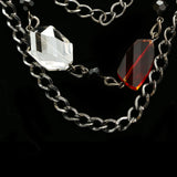 Luxury Faceted Necklace Gunmetal/Red NWOT