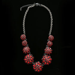 Luxury Crystal Necklace Gunmetal/Red NWOT