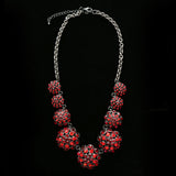 Luxury Crystal Necklace Gunmetal/Red NWOT
