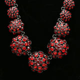 Luxury Crystal Necklace Gunmetal/Red NWOT