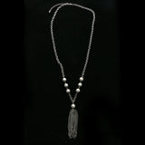 Luxury Y-Necklace Gunmetal/Dark-Silver NWOT