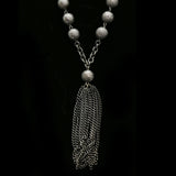 Luxury Y-Necklace Gunmetal/Dark-Silver NWOT