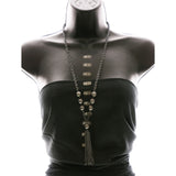 Luxury Y-Necklace Gunmetal/Dark-Silver NWOT