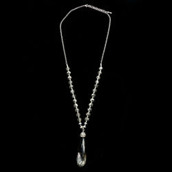 Luxury Crystal Y-Necklace Silver/Dark-Silver NWOT