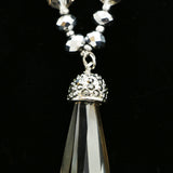 Luxury Crystal Y-Necklace Silver/Dark-Silver NWOT