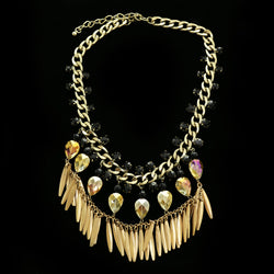 Luxury Faceted Necklace Gold NWOT