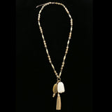 Luxury Semi-Precious Necklace Gold/White NWOT