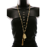 Luxury Semi-Precious Necklace Gold/White NWOT