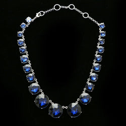 Luxury Crystal Necklace Silver/Blue NWOT