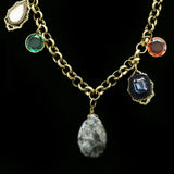 Luxury Semi-Precious Faceted  Necklace Gold & Multicolor NWOT
