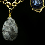 Luxury Semi-Precious Faceted  Necklace Gold & Multicolor NWOT