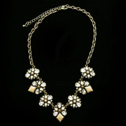 Luxury Crystal Necklace Gold/White NWOT