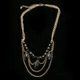 Luxury Faceted Necklace Gold/Black NWOT