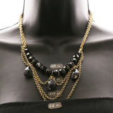 Luxury Faceted Necklace Gold/Black NWOT