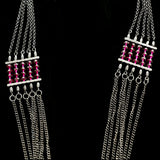 Luxury Faceted Necklace Gunmetal/Purple NWOT