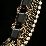 Luxury Crystal Antiqued Necklace Gold & Gray NWOT