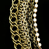 Luxury Crystal Antiqued Necklace Gold & Gray NWOT