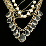 Luxury Faceted Pearl Necklace Gold & White NWOT