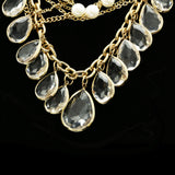 Luxury Faceted Pearl Necklace Gold & White NWOT