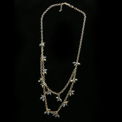 Luxury Faceted Necklace Gold/Gray NWOT