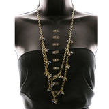 Luxury Faceted Necklace Gold/Gray NWOT
