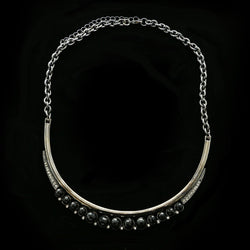 Luxury Crystal Necklace Gunmetal/Black NWOT