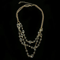 Luxury Faceted Necklace Gold/Clear NWOT