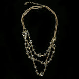 Luxury Faceted Necklace Gold/Clear NWOT