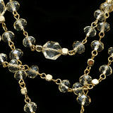 Luxury Faceted Necklace Gold/Clear NWOT
