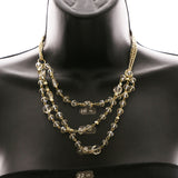 Luxury Faceted Necklace Gold/Clear NWOT