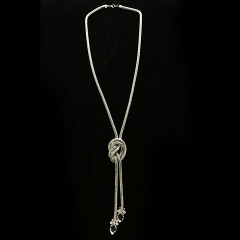 Luxury Crystal Y-Necklace Silver NWOT