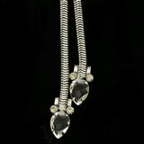 Luxury Crystal Y-Necklace Silver NWOT