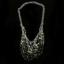 Luxury Faceted Necklace Silver/Black NWOT
