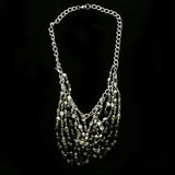Luxury Faceted Necklace Silver/Black NWOT