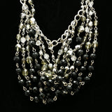 Luxury Faceted Necklace Silver/Black NWOT