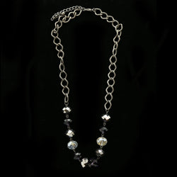 Luxury Faceted Necklace Silver/Purple NWOT