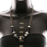 Luxury Faceted Necklace Silver/Purple NWOT