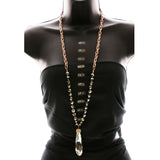 Luxury Crystal Rose Gold Y-Necklace Gold & Gray NWOT