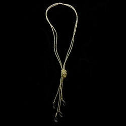Luxury Faceted Y-Necklace Gold/Black NWOT