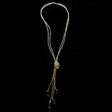 Luxury Faceted Y-Necklace Gold/Black NWOT