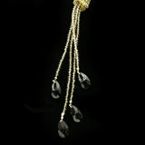 Luxury Faceted Y-Necklace Gold/Black NWOT