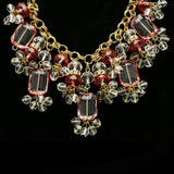 Luxury Faceted Crystal Necklace Gold & Pink NWOT
