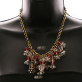 Luxury Faceted Crystal Necklace Gold & Pink NWOT