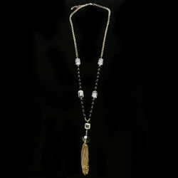 Luxury Crystal Necklace Gold/Black NWOT